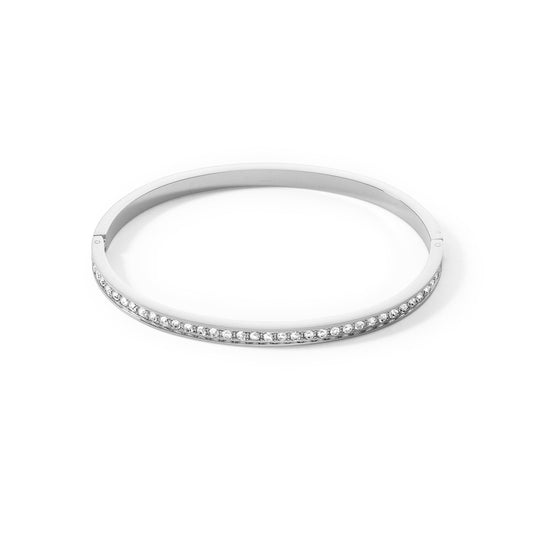 Silver Plated Crystal Bangle (Size Large)