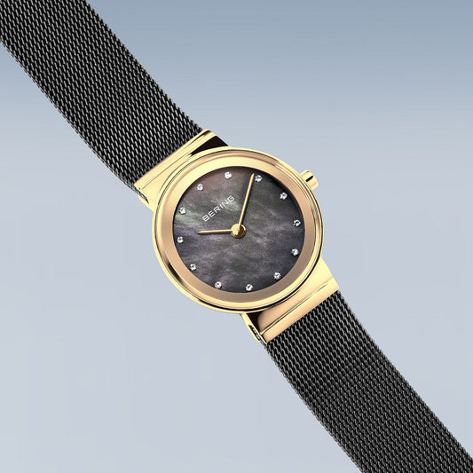 Black Mother of Pearl Dial with Black Mesh Strap