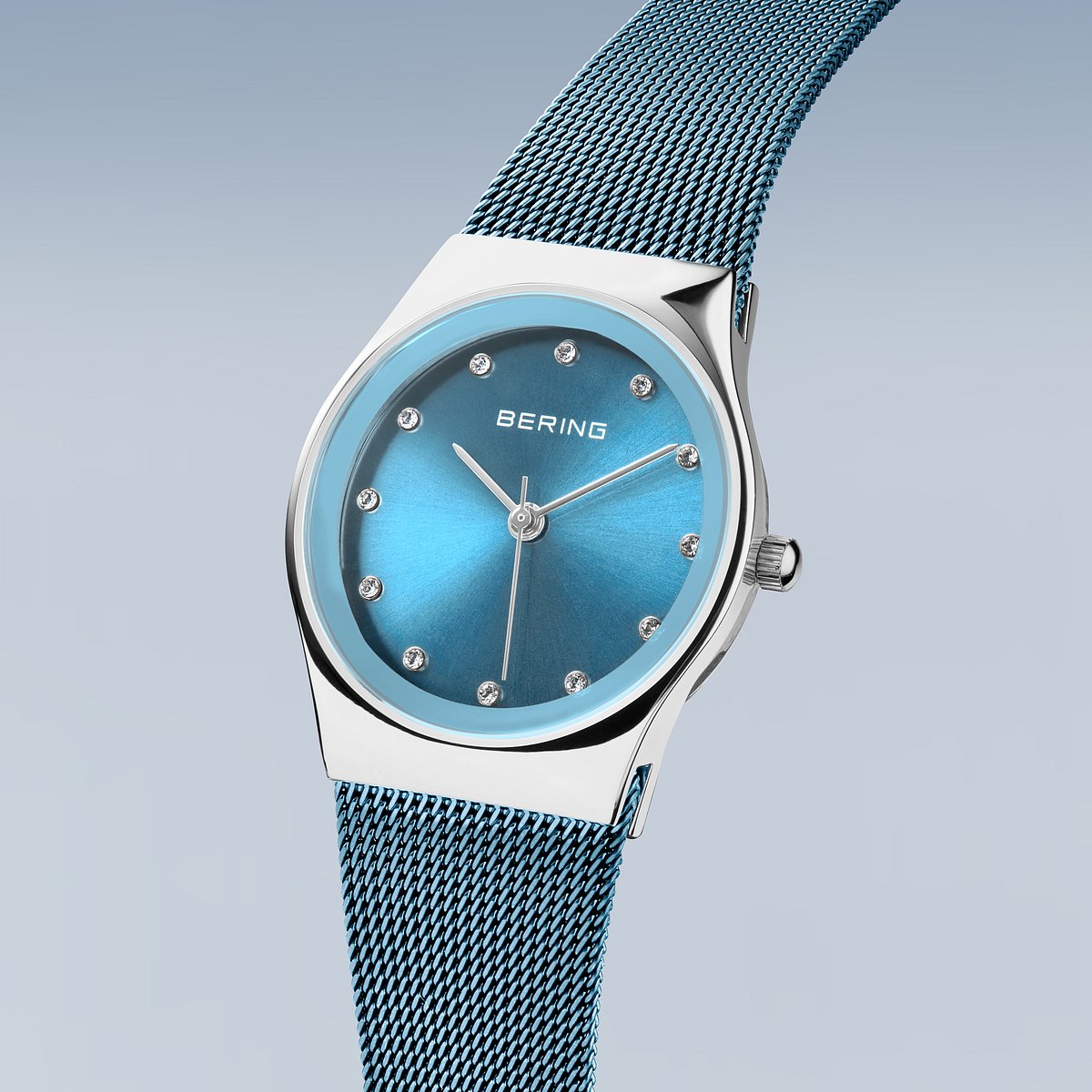 Blue mesh ladies watch