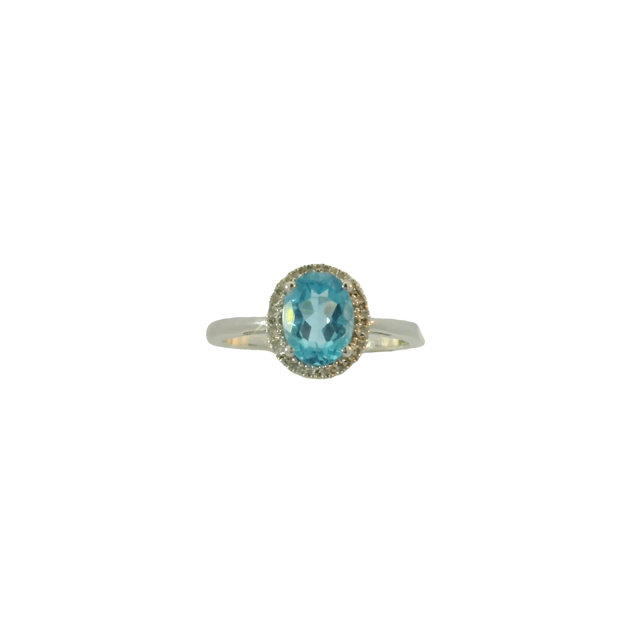 Blue Topaz and Diamond Cluster Ring