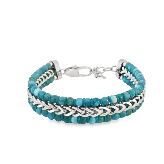 Elegant Blue Beaded Bracelet