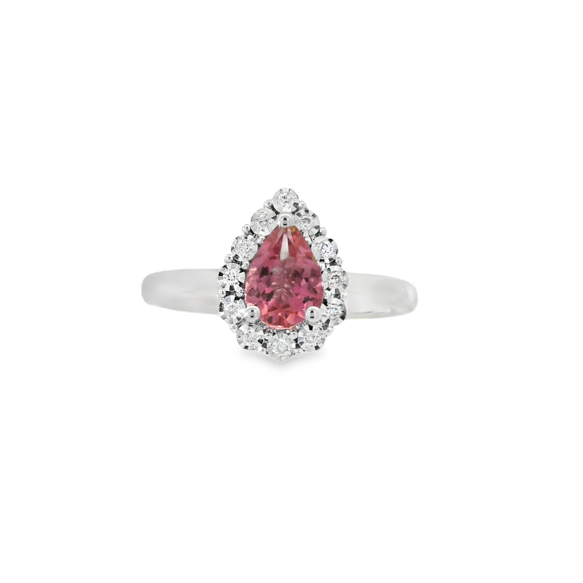 Elegant Pink Teardrop Ring