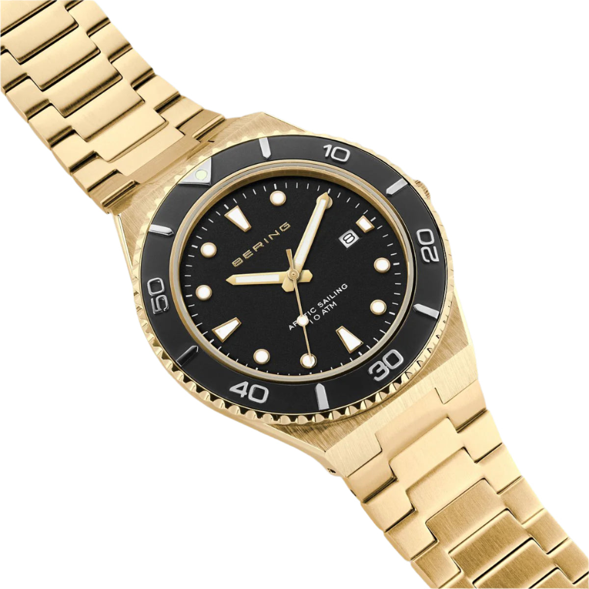 Gold Colour Black Dial Arctic Sailing Watch