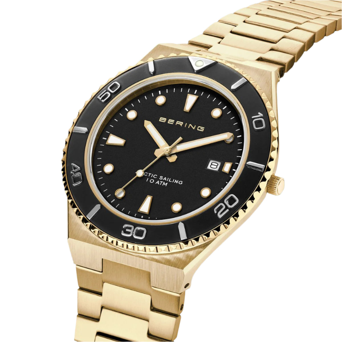 Gold Colour Black Dial Arctic Sailing Watch