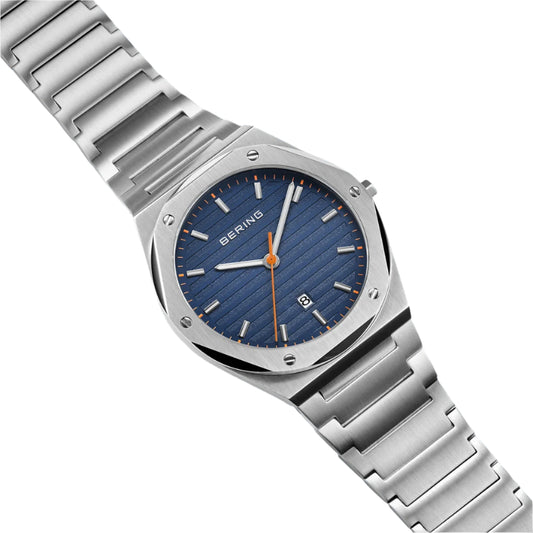 Silver Colour Blue Dial Watch