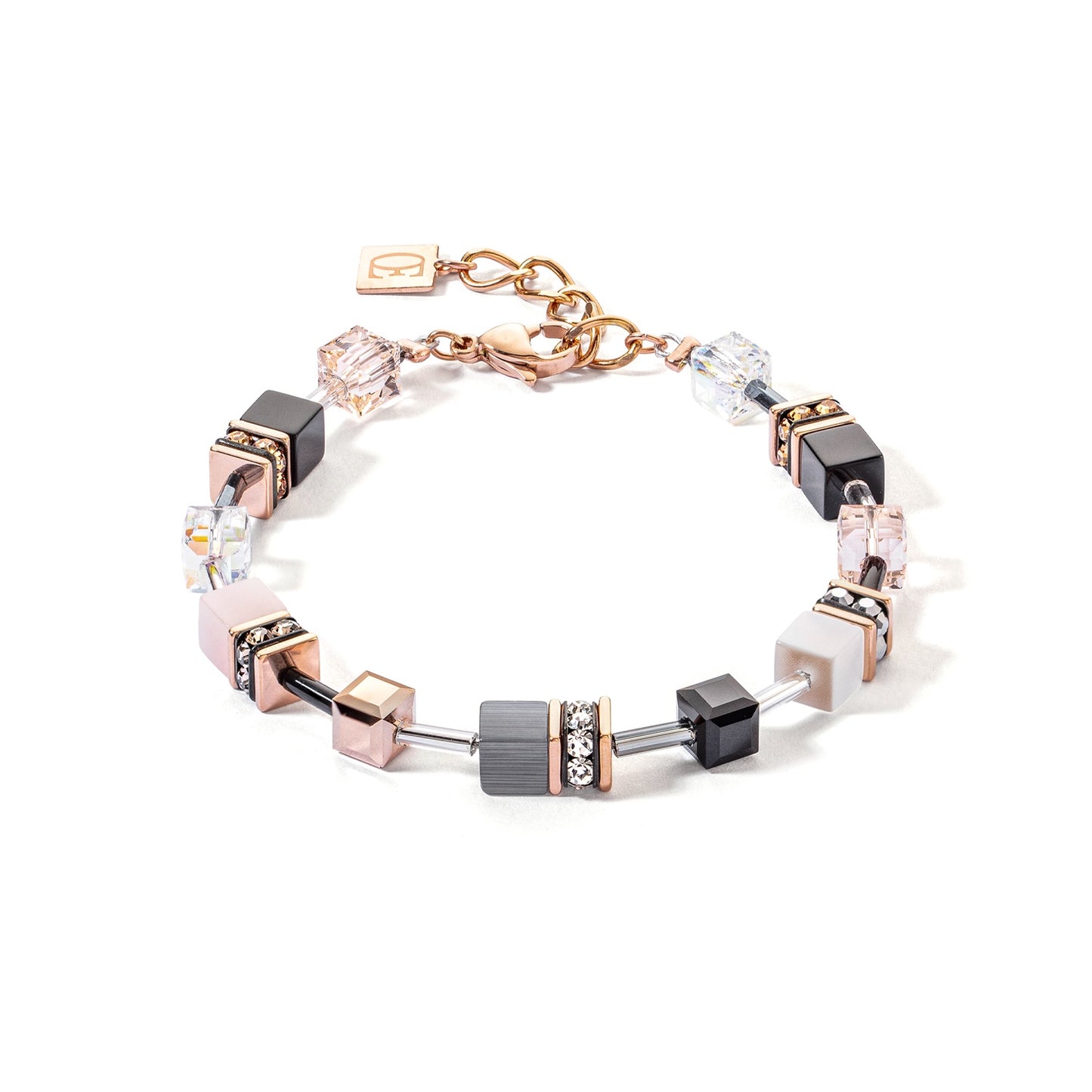 Beige, Black and White Cube Bracelet