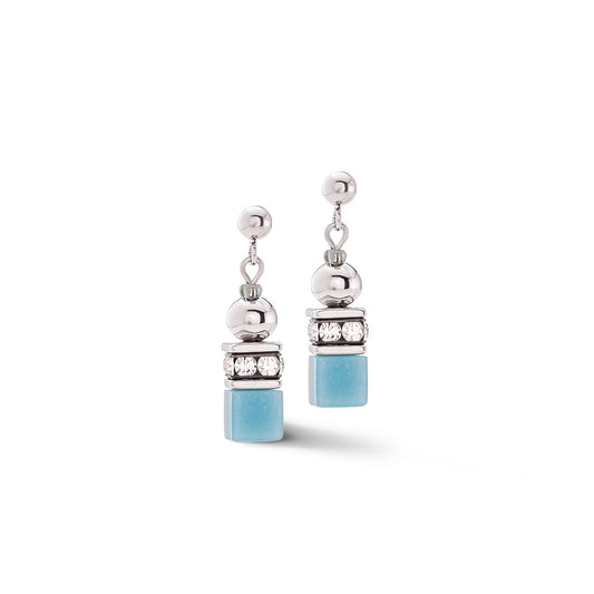 Light Blue Swarvoski Cube Earrings