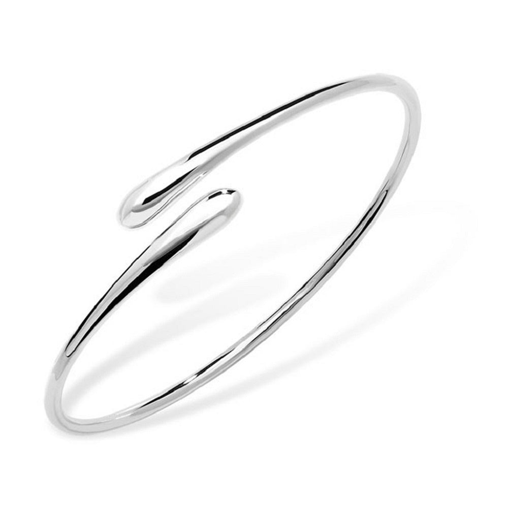 Silver Open Twisted Solid Bangle