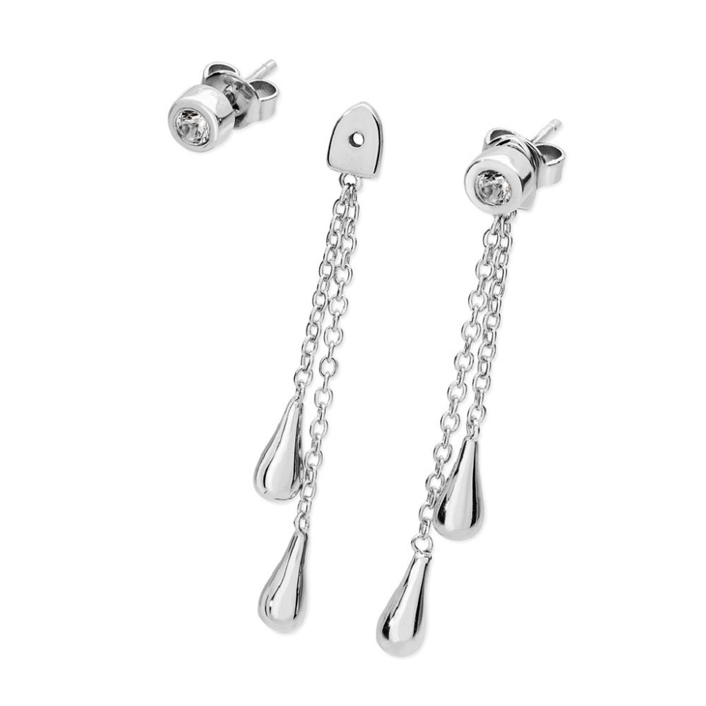 Interchangable White Topaz Earrings