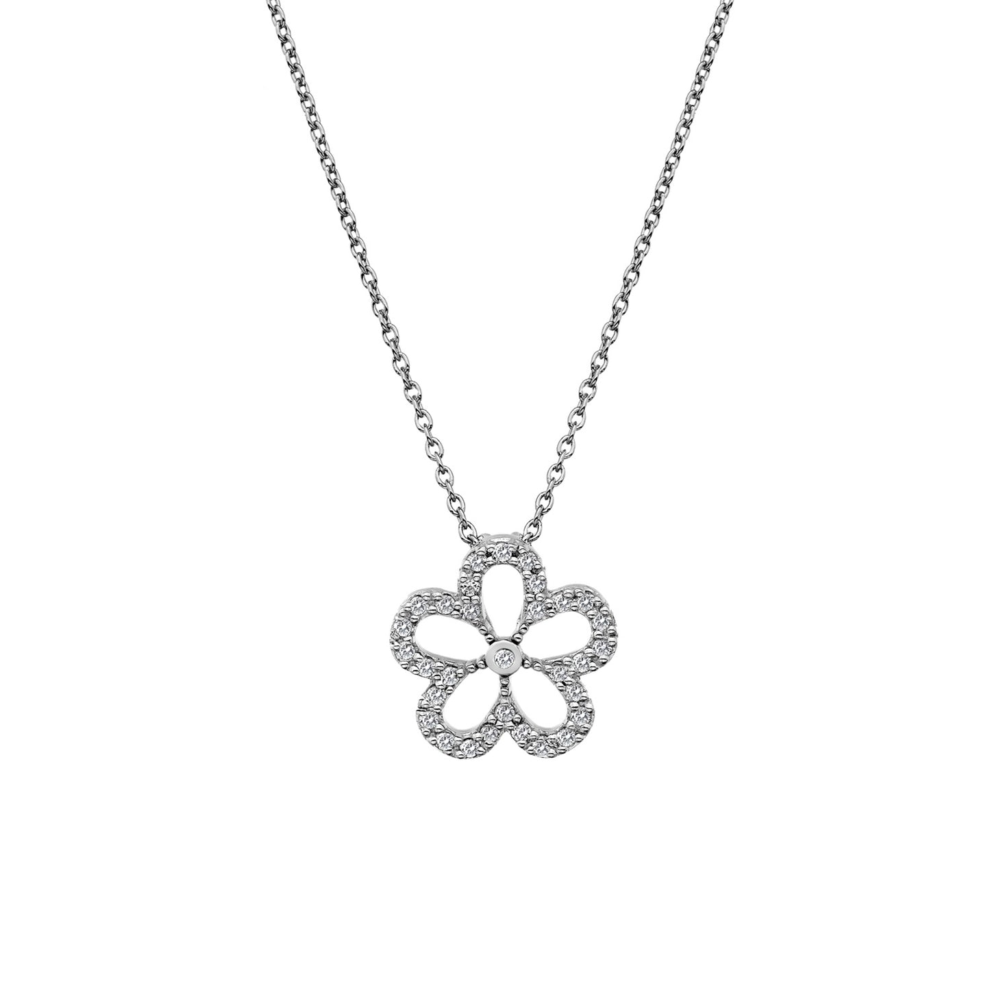 White Topaz Flower Pendant