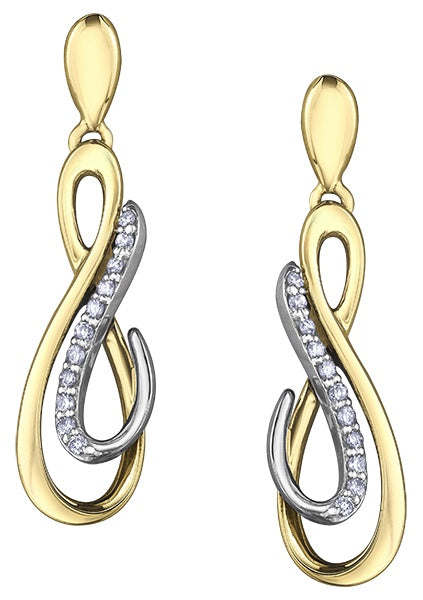 Yellow Gold Diamond Drop Earrings