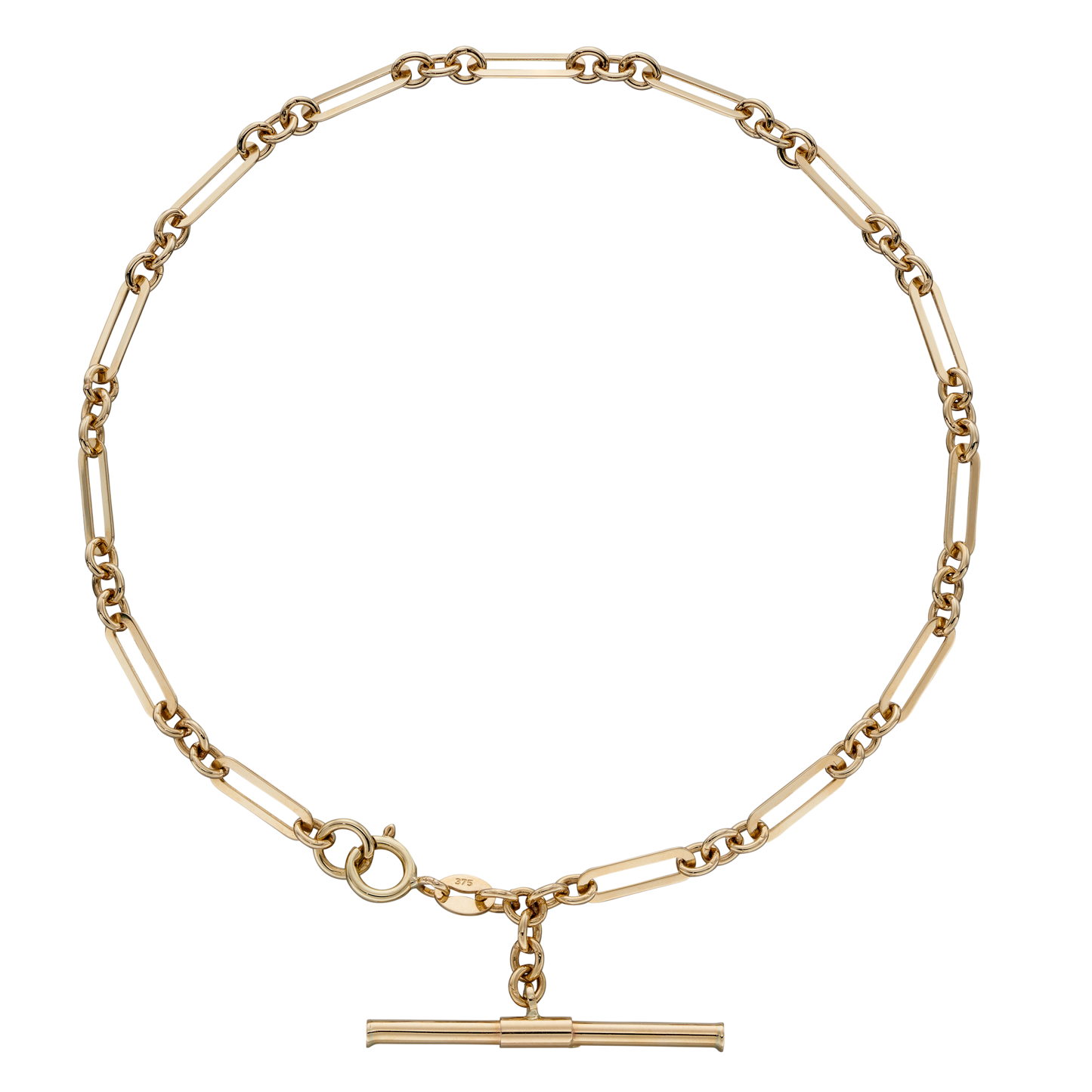 T-Bar Oval and Round Link Bracelet