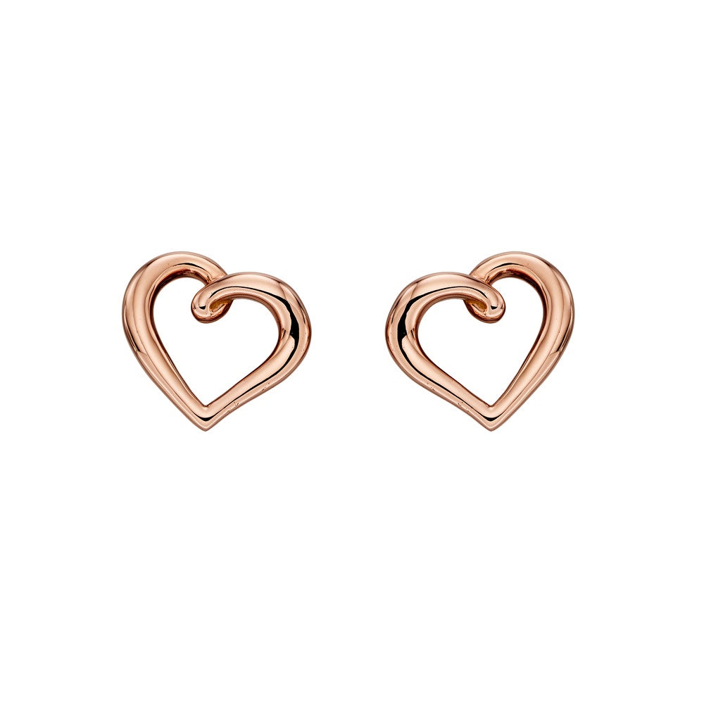 9ct RG Ribbon Heart Stud Earrings