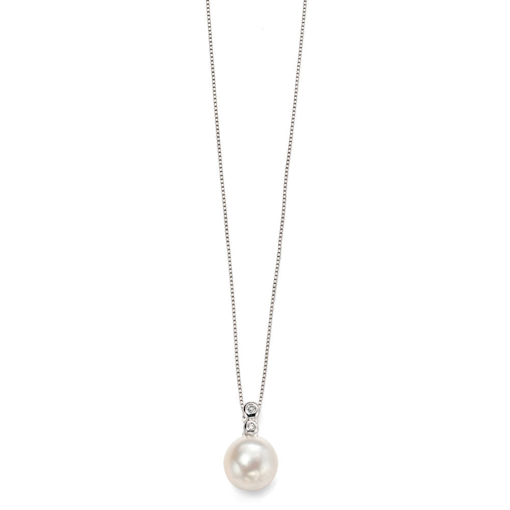 Diamond & Fresh Water Pearl Drop Pendant