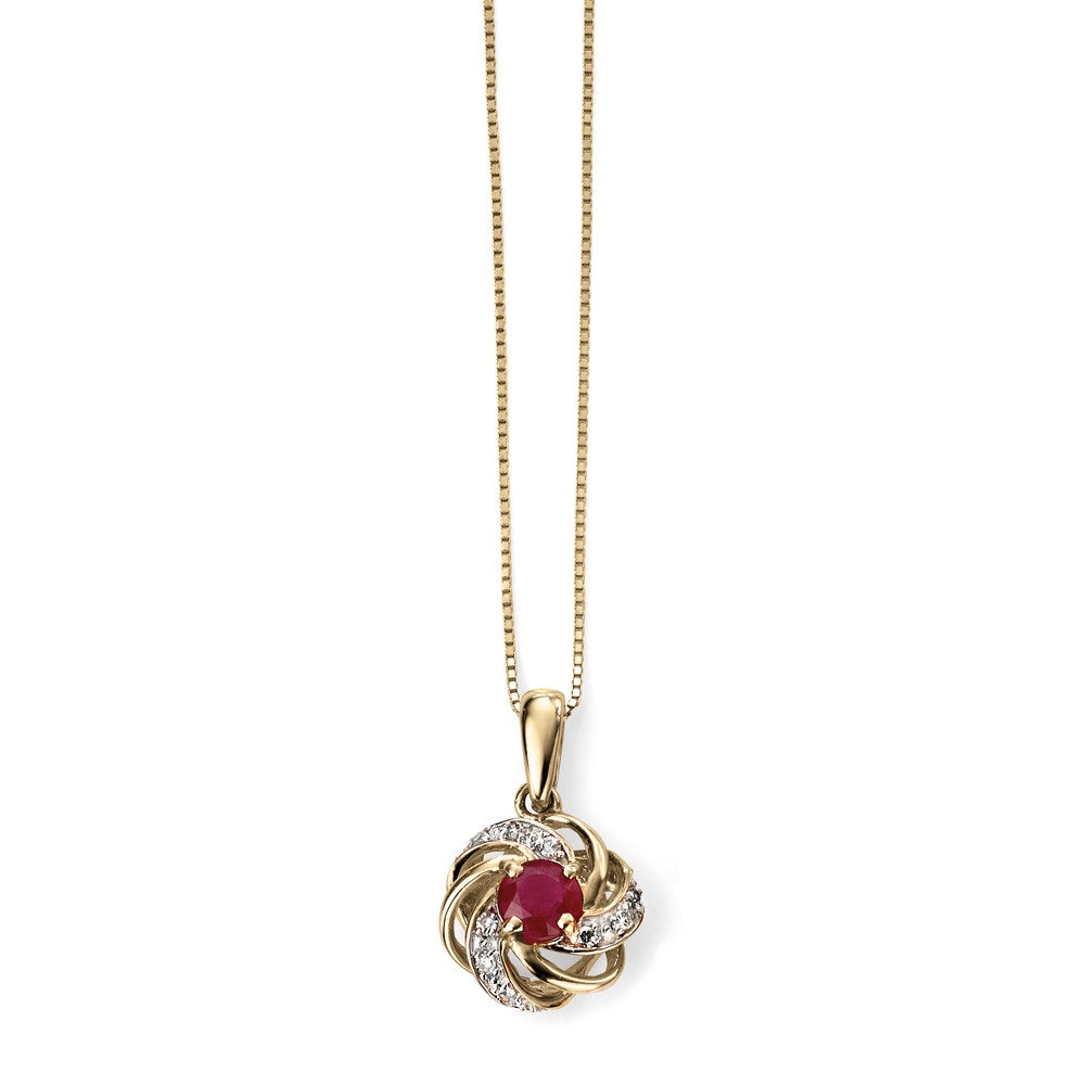 Ruby & Diamond Cluster Pendant