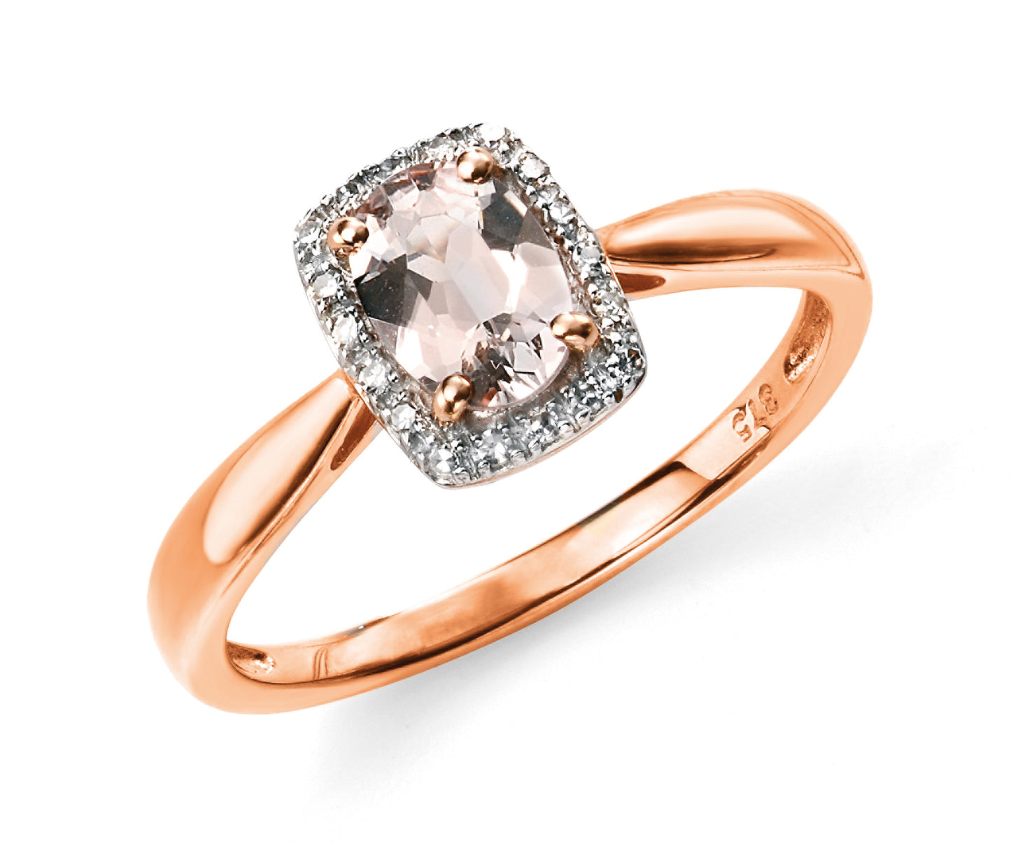 Morganite & Diamond Cluster Ring