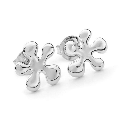 Silver Splash Stud Earrings