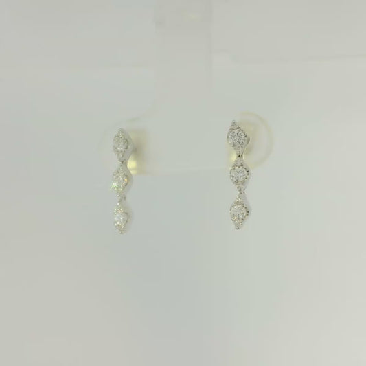 Diamond Triple Marquise Drop Earrings